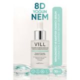 Vill Nemlendirici ve Bariyer Onarıcı Yüz Serumu 30 ml 8D Hyaluronik Asit, Pentavitin ve Prebiyotik Kompleks İçeren Yoğun Nem Bakımı