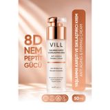 Vill Yaşlanma Karşıtı, Sıkılaştırıcı ve Kırışıklık Karşıtı Yüz Bakım Kremi 50 ml Peptit Kompleksi ve 8D Hyaluronik Asit