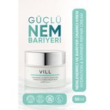 Vill Yoğun Nemlendirici ve Bariyer Onarıcı Yüz Kremi 50 ml 8D Hyaluronik Asit, Ceramide 3 ve Ectoin ile Mavi Işık Koruma Desteği