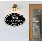 Villa -Site -Konak - Daire Apartman Isimliği - Apartman Tabelası 50X35CM Kişiye Özel - Ahşap - 50 x 35 cm