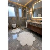 Villadia Home Textile 2'li Papatya Banyo Paspası Takımı Kaymaz Taban Yıkanabilir Peluş Pofuduk Post 80x80 - 100x100