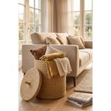 Villadia Home Textile Hasır Sepet Çok Amaçlı Çamaşır Oyuncak Battaniye Kıyafet Depolama Sepeti Dekoratif Organizer