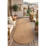 Villadia Home Textile Jüt Hasır Oval Kilim Dekoratif Örgü Model Halı Salon Oturma Odası Mutfak Koridor Yatak Odası Banyo Balkon Yolluk Bohem Ev Dekoru
