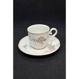Villeroy & Boch Rosette Porselen Çay/kahve Fincanı ve Tabağı 2 Parça 120 ml - Krem - Mavi - 1 Adet