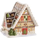 Villeroy ve Boch Christmas Toys Müzik Kutusu "Zencefilli Çörek Evi", Porselen, Beyaz/Bej