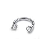 Vilma Aksesuar Cerrahi Çelik Taşlı Piercinghelix - Kıkırdak - Septum (8mm) Gümüş Renk