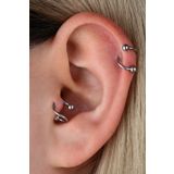 Vilma Aksesuar Cerrahi Çelik Tragus - Helix Piercing (6mm) Gümüş Renk