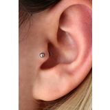 Vilma Aksesuar Cerrahi Çelik Tragus Ve Helix Piercing (6mm) Gümüş Renk