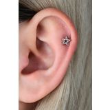 Vilma Aksesuar Yıldız Helix Piercing Cerrahi Çelik (8mm) Gümüş Renk