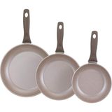 Vilma Ezme 18-22-26 cm Tava Seti Krem Renk
