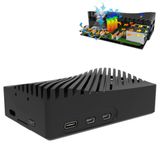 Vilros Raspberry Pi 5 Uyumlu Dalga Alüminyum Alaşımlı Aktif + Pasif Soğutma Kutusu (Siyah)