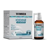 Vimex Iodine with Selenium 20 mL Damla - 150 mcg İyot + 10 mcg Selenyum - Tiroid Fonksiyonu, Bağışıklık, Cilt Saç Tırnak - Tatlandırıcı ve Renklendirici İçermez - Aromasız