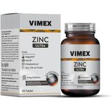 Vimex Zinc Ultra 15 Mg Çinko 30 Tablet - Bağışıklık, Kemik, Metabolizma, Saç Cilt ve Tırnak - Elma Suyu ve Stevia ile Tatlandırılmış - Yapay Tatlandırıcı ve Renklendirici Içermez