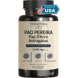 Vinatura Pao Pereira + Pau D'arco, Astragalus - 1300MG, Usa Made & Tested, Stem Cells And Immune Support, 60 Capsules - Aromasız
