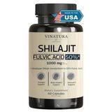 VINATURA Shilajit Men and Women 1000mg Pure Himalayan Shilajit standardized to 50% Fulvic Acid 60 Capsul.