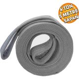Vinç Sapan Polyester Spanzet 4 Ton 5 Metre Gri Sağlam Yük Kaldırma Taşıma Indirme Caraskal Halat - 0,5