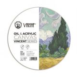 Vincent Oil & Acrylic Canvas White Daire Tuval Dokulu Blok 300 Gr 25 Cm 10 Sayfa