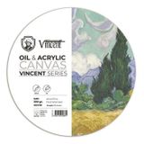 Vincent Oil & Acrylic Canvas White Daire Tuval Dokulu Blok 300 Gr 40 Cm 10 Sayfa