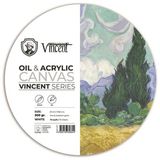 Vincent Oil & Acrylic Canvas White Daire Tuval Dokulu Blok 300 Gram 25 cm 10 Sayfa