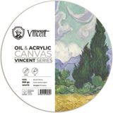 Vincent Oil & Acrylic Canvas White Daire Tuval Dokulu Blok 300 Gram 30 cm 10 Sayfa