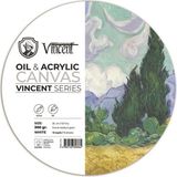 Vincent Oil & Acrylic Canvas White Daire Tuval Dokulu Blok 300 Gram 35 cm 10 Sayfa