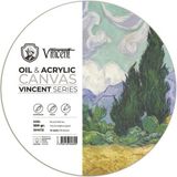 Vincent Oil & Acrylic Canvas White Daire Tuval Dokulu Blok 300 Gram 50 cm 10 Sayfa