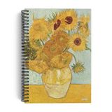 Vincent Van Gogh/Vase with 12 Sunflowers,1888 | Spiralli Defter 23 | A5 | Çizgili | 100 Sayfa| Okul (Düz)