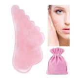 VINCHIC Gua Sha masaj aleti, yüz ve vücut cilt masajı için, pembe kuvars taşından yapılmış, akupresür kazıyıcı, Gua Sha yüz aletleri için (kanat)