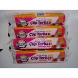 Vindex Büzgülü Orta Boy 55 x 60 cm 4'lü Çöp Torbası Çilek Kokulu