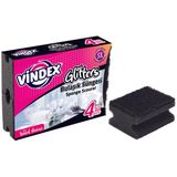 Vindex Glitters Ekstra Bulaşık Süngeri 4'lü - Siyah