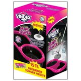 Vindex Magic Power Döner Başlıklı Temizlik Seti (SİYAH) (5 Lİ SÜNGER HEDİYELİ)