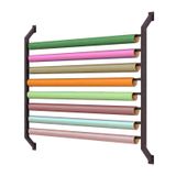 Vinil Rulo ve Duvar Tekstili Tutucu, Duvar Kağıdı, Masa Örtüleri ve Hediye Kağıdı için 7 Raflı Metal Ekran Standı (150 x 174 cm) - Alanı En Üst Düzeye Çıkarır ve Verimli Düzenler