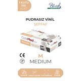 Vinil Şeffaf Muayene Eldiveni M - 1 Paket 100'lü