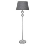 Vinner 2 Top Krom Kaplama Burgulu Metal Lambader Hasır Gri Başlıklı Modern Köşe Lambası