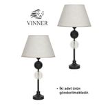 vinner Bercy Statik Siyah Metal Abajur VNRTWOBRCYO1001