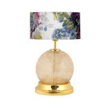 vinner Broken Glass Gold Detaylı Cam Abajur - Gül Desenli VNRBROKENGDCA82