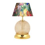 vinner Broken Glass Gold Detaylı Cam Abajur - Violet Desenli VNRBROKENGDCA57