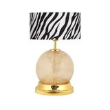 vinner Broken Glass Gold Detaylı Cam Abajur - Zebra Desenli VNRBROKENGDCA06