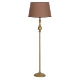 vinner Bronz Eskitme Kaplama Helezon Tek Ayaklı Metal Lambader - Konik Başlık Rengi Hasır Pembe VNREDCHEL0070904