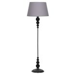 vinner Bronz Eskitme Kaplama Üçlü Küre Tek Ayaklı Metal Lambader - Konik Başlık Çuval Bezi Efektli VNREDCLMB0040904