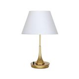 vinner Bugle Gold Kaplama Dimmerli Metal Abajur - Beyaz VNRBUGLEGLDABJ009