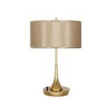 vinner Bugle Gold Kaplama Dimmerli Metal Abajur - Gold Şeritli Mataro VNRBUGLEGLDABJ019