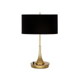 vinner Bugle Gold Kaplama Dimmerli Metal Abajur - Siyah VNRBUGLEGLDABJ012