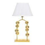 vinner Cabil Gold Kaplama Özel Tasarım Paslanmaz Metal Abajur - Pileli Beyaz VNRCABIL8KGLDK060