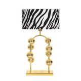 vinner Cabil Gold Kaplama Özel Tasarım Paslanmaz Metal Abajur - Zebra Desenli VNRCABIL8KGLDK053