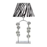 vinner Cabil Krom Kaplama Özel Tasarım Paslanmaz Metal Abajur Zebra Desenli VNRCABIL8KKRMK061