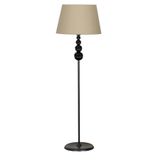 vinner Delhi Siyah Çift Küre Kristal Taşlı Burgulu Metal Lambader Krom Şeritli Koyu Kahve VNRDELHILAMSB0107009
