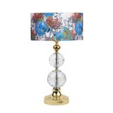 vinner Dual Gold Kaplama Kristal Küreli Özel Tasarım Paslanmaz Metal Abajur Flowers Desenli VNRDUAL2KKGLDK002