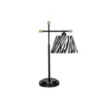 vinner Eskitme Detaylı Siyah Metal Abajur - Zebra Desenli VNRFELIXABJ01007