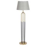 Vinner Eskitme Mat Gold Detaylı Metal Lambader - Pre Gri